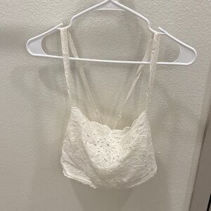 Free People Cream Lace Crop Top